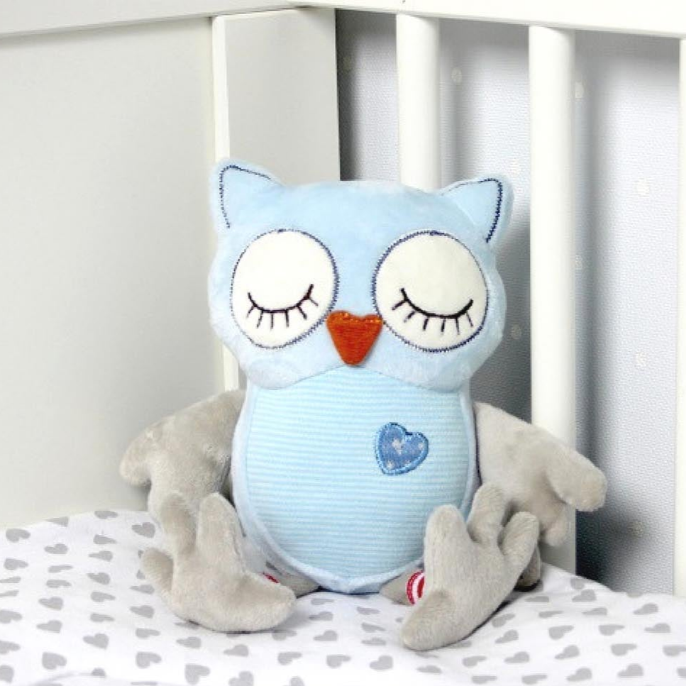 Bufnita Mimi din plus, Zola, albastra cu gri, 21 cm Bufnita Mimi din plus, Zola, albastra cu gri, 21 cm